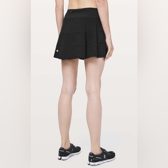 Lululemon Pace Rival Skirt 4-way Stretch 15” Black Skort Size 12 Tall - Picture 1 of 16